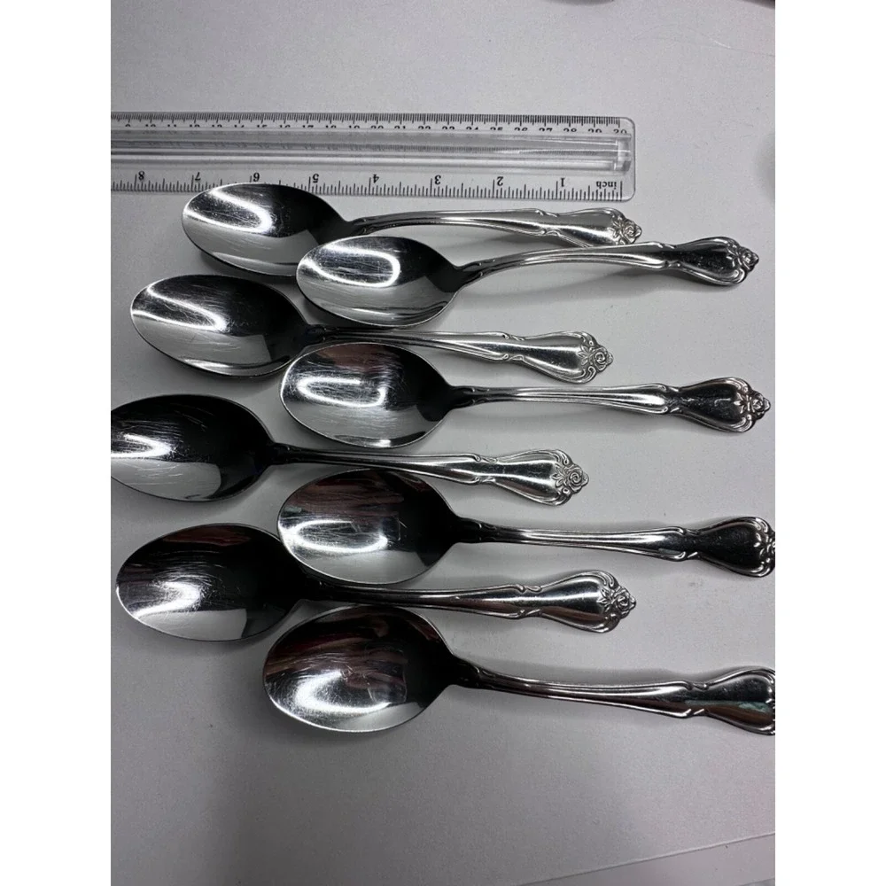 Oneida USA Arbor Rose Stainless Flatware Replacement Set Spoon Fork Knife 22 pc